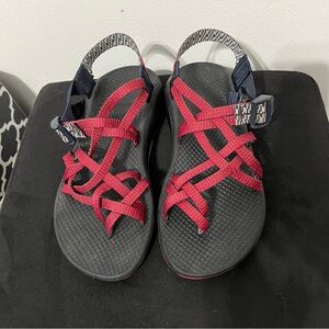 Chaco Women's Z/Cloud X Camo Sandals Sport Active Strappy Black Red Size 8